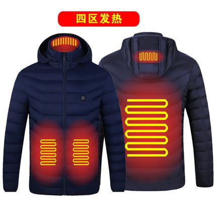 Smart Heated Cotton Jacket – USB Rechargeable Winter Coat for Men & Women