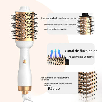 Black Gold Ionic Hair Dryer Brush – Volumizer, Styler & Detangler