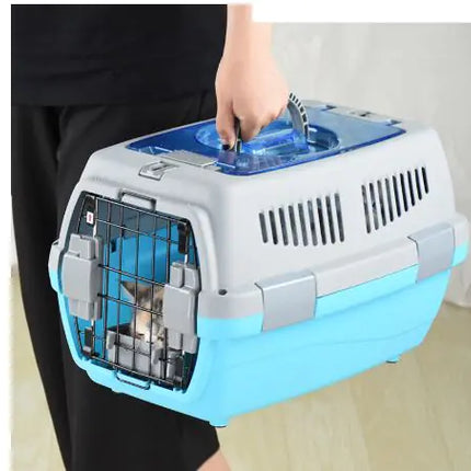 Portable Airline Pet Carrier – Travel Crate for Dogs, Cats & Rabbits with Bowl & Mat Set