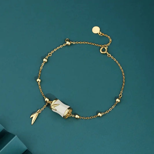 S925 Sterling Silver Tianyuzhu Bracelet & Necklace Set – Elegant Women’s Jewelry