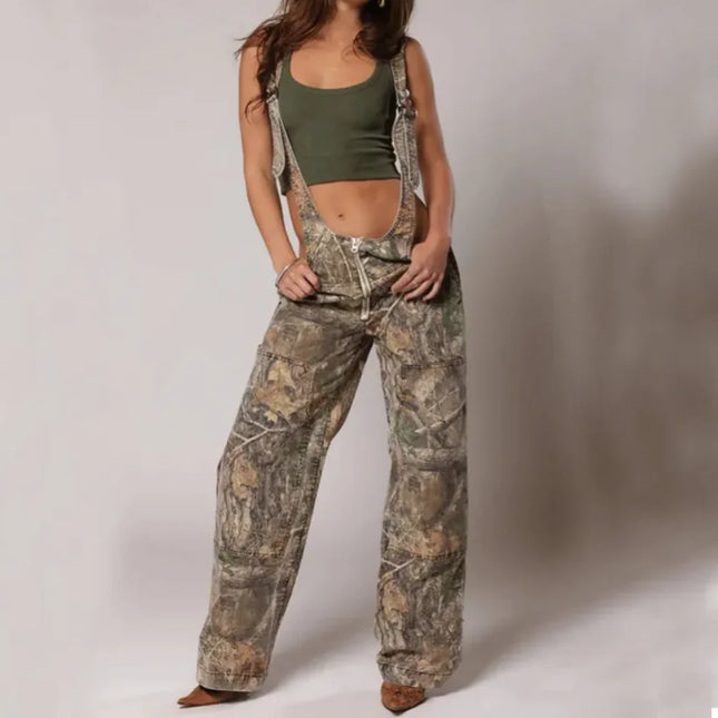 Denim Overalls – Loose Fit Retro Streetwear with Adjustable Suspenders