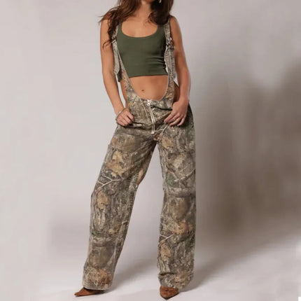 Denim Overalls – Loose Fit Retro Streetwear with Adjustable Suspenders