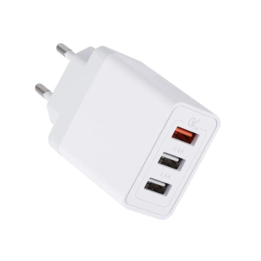 Chargeur rapide USB 3 ports – Adaptateur mural QC3.0 | Prises UE, États-Unis, Royaume-Uni | Livraison gratuite