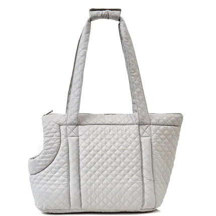 Quilted Korean-Style Pet Travel Bag – Soft Portable Carrier for Cats & Small Dogs