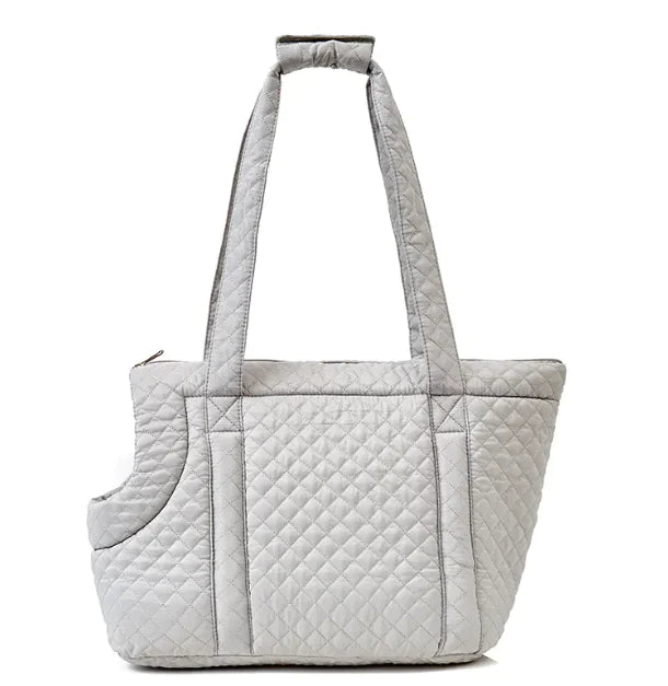 Quilted Korean-Style Pet Travel Bag – Soft Portable Carrier for Cats & Small Dogs
