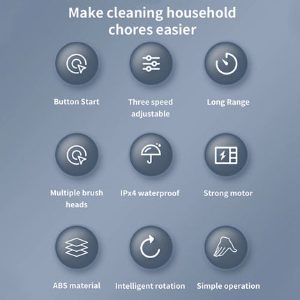 Cordless Spin Scrubber with 8 Interchangeable Heads – Adjustable, Rechargeable & Waterproof