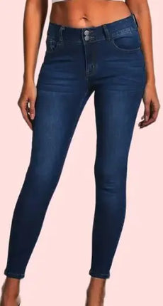 Blue Slim Fit Skinny Jeans – High-Stretch Ankle-Length Denim