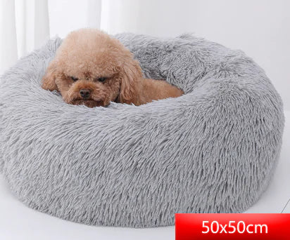 Plush Round Pet Bed for Cats and Dogs – Soft Washable Nest in Multiple Sizes | free worldwide shipping.