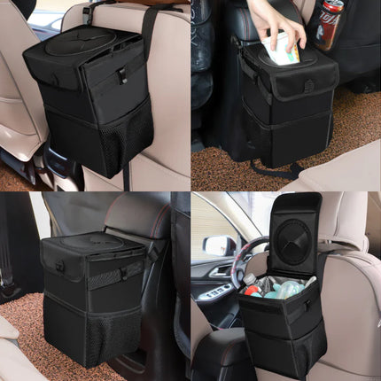 Foldable Waterproof Car Trash Can – 6L Hanging Oxford Cloth Auto Garbage Bin Organizer