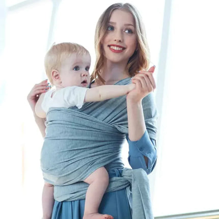 Premium soft baby wrap carrier worn by mother and newborn indoors

Ergonomic baby wrap carrier supporting healthy hip positioning