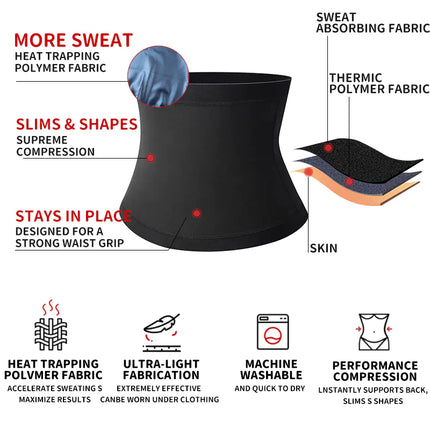 Men’s Abdomen Reducer Sauna Body Shaper – Waist Trainer Sweat Belt for Slimming & Core Support
