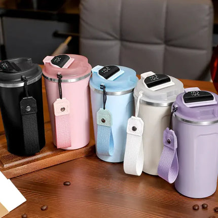 Smart Vacuum Coffee Cup – Stainless Steel Insulated Travel Mug for Hot & Cold Drinks