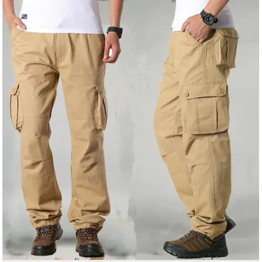 Fashion Men Cargo Pants – Tactical Loose Fit Cotton Trousers