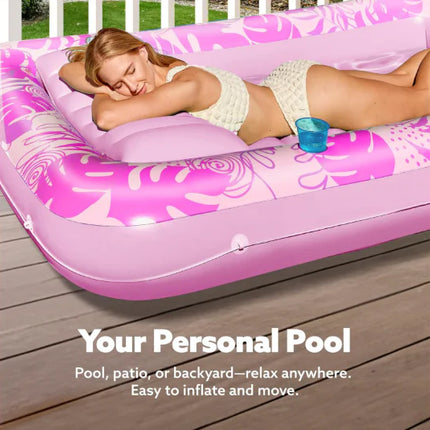“Inflatable Pool Floating Bed – Adult Lounge with Backrest”