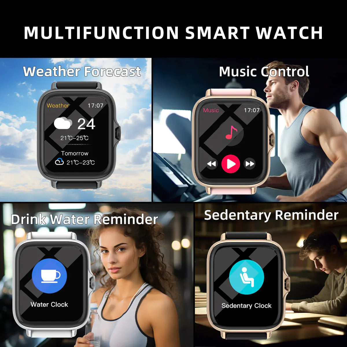 Smart Fitness Watch – Bluetooth Calling, Heart Rate & Blood Pressure Monitor