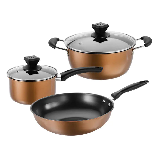 3-piece cookware set, non-stick cast iron pan, luxury kitchen cookware, premium cookware set, durable cookware