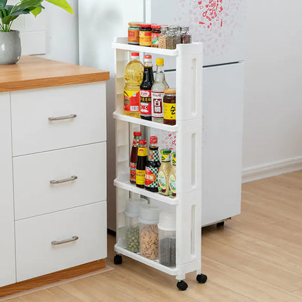 Ultra-Slim Storage Rack – Space-Saving Organizer for Kitchen & Bathroom