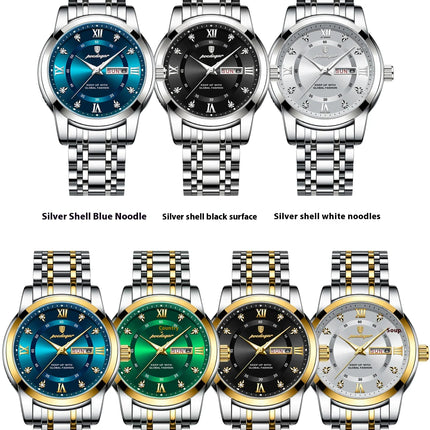 Men’s Water-Resistant Stainless Steel Watch –  Business Quartz with Luminous Display