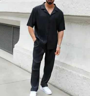 Men’s Fashion Sports  Set – Short Sleeve Top & Jogger Trousers