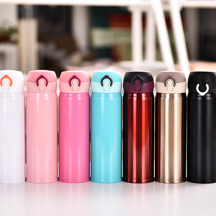 “Insulated Stainless Steel Water Bottle – Leakproof One-Handed Use Travel Cup”