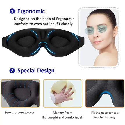 Contoured Sleep Eye Mask – Light Blocking & Ultra-Comfort Fit