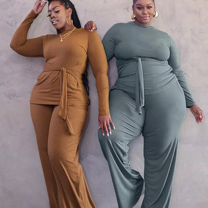 Plus Size  – Long Sleeve Top & Tailored Pants