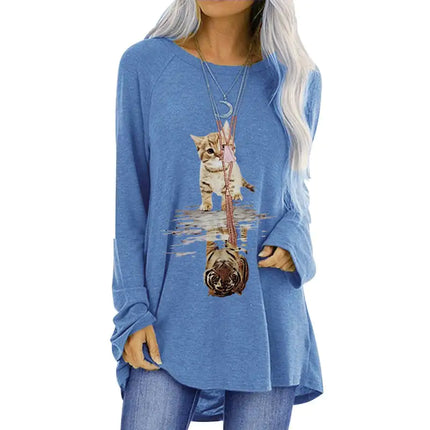 relaxed fit long sleeve top
casual women's long sleeve tee