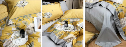 European-Style Cotton Bedding Set – Luxurious Floral Design