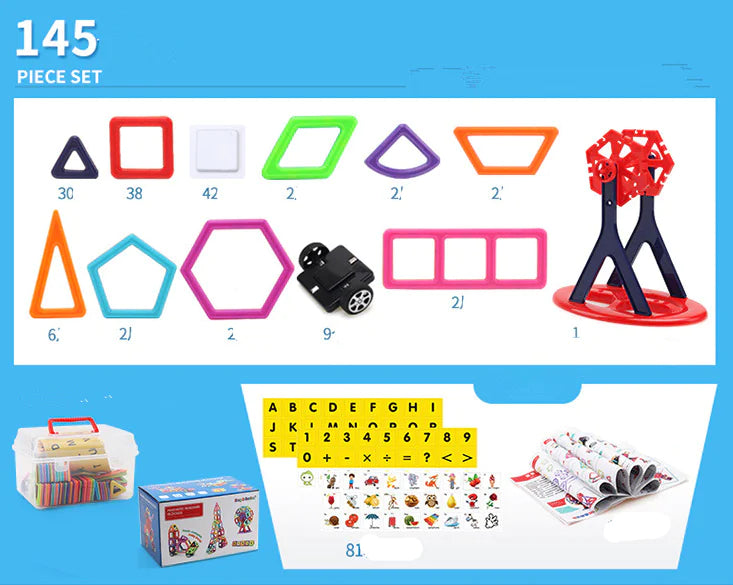 Magnetic Building Blocks Set – Educational STEM Toy for Early Learning (40–234 pcs) | free worldwide shipping.