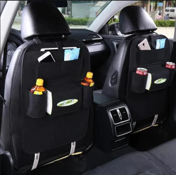 Car Seat Organizer with Foldable Table – PU Leather Backseat Storage & Tray