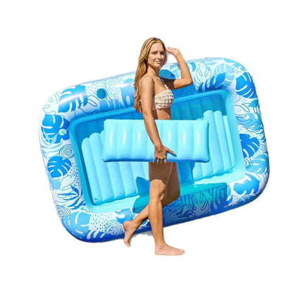 “Inflatable Pool Floating Bed – Adult Lounge with Backrest”