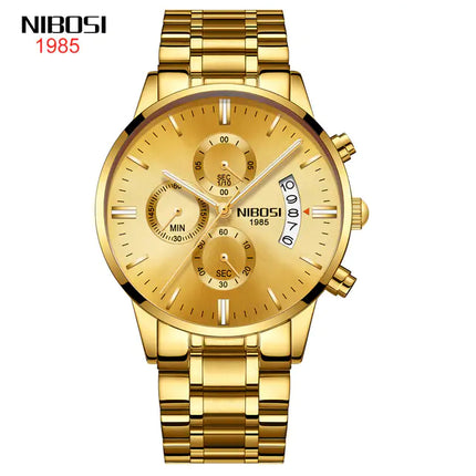 Men’s Luxurious Gold Wrist Watch – Elegant Quartz Timepiece