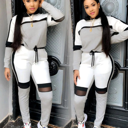 Women’s GrayTracksuit Set – Casual Sweater & Pencil Pants | Chic Lounge & Streetwear Outfit