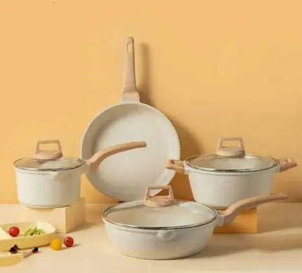Stone Non-Stick Pan & Pot Set – 7-Piece Aluminum Cookware