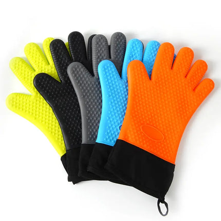 Heat-Resistant Grilling Gloves – Silicone BBQ & Oven Cooking Gloves