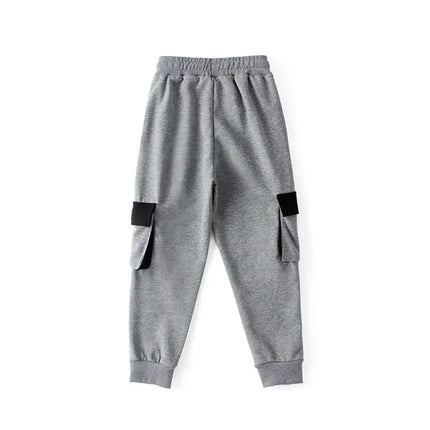 Kids Cotton Sports Pants – Korean Style Joggers with Pockets