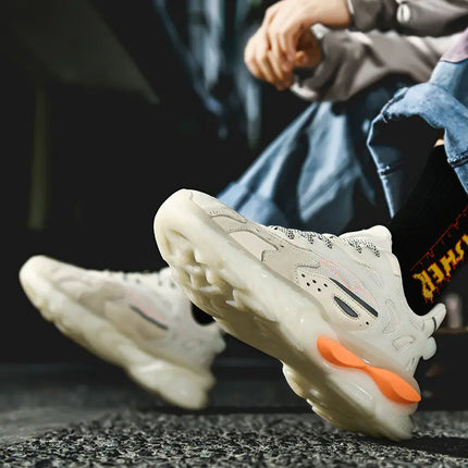 Men’s Breathable Sneakers – Stylish Mesh Color-Block Sneakers