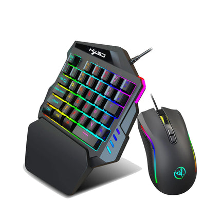 One-Handed Gaming Keyboard Set – RGB Backlit, Wired/Bluetooth Options, Ergonomic Design