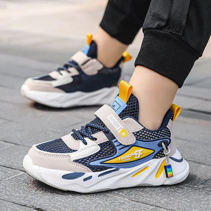 Kids Breathable Mesh Sneakers – Lightweight Non-Slip Active Shoes