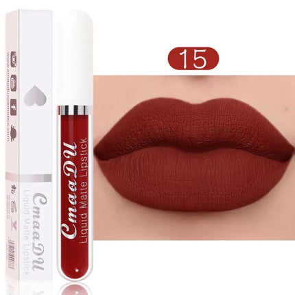 18-Color Velvet Matte Lip Gloss – Long-Lasting Liquid Lipstick