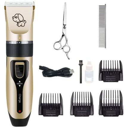 Electric Pet Grooming Kit for Dogs and Cats – Cordless Clipper Set with Multiple Blade Options