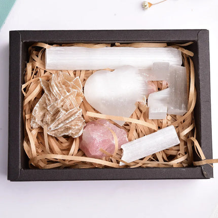 Amethyst Crystal Healing Gift Box – Natural Stone Energy Set for Meditation, Reiki & Décor