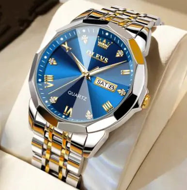 OLEVS men’s watch elegant quartz metal timepiece luxury accessory