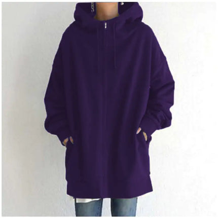 Personalized Street Zipper Hooded Fleece Sweater – Long Cozy Hoodie