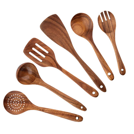 Culinary Essentials Wooden Spatulas – Premium Acacia Wood Kitchen Tools Set