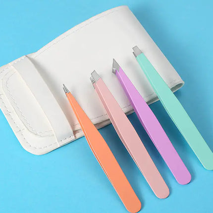 Stainless Steel Eyebrow Tweezers Grooming Set