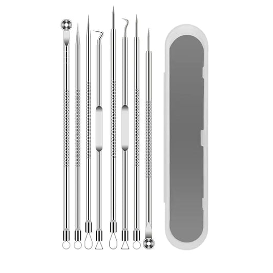 4-Piece Stainless Steel Pimple & Blackhead Extractor Tool Set – Professional Acne Removal Kit