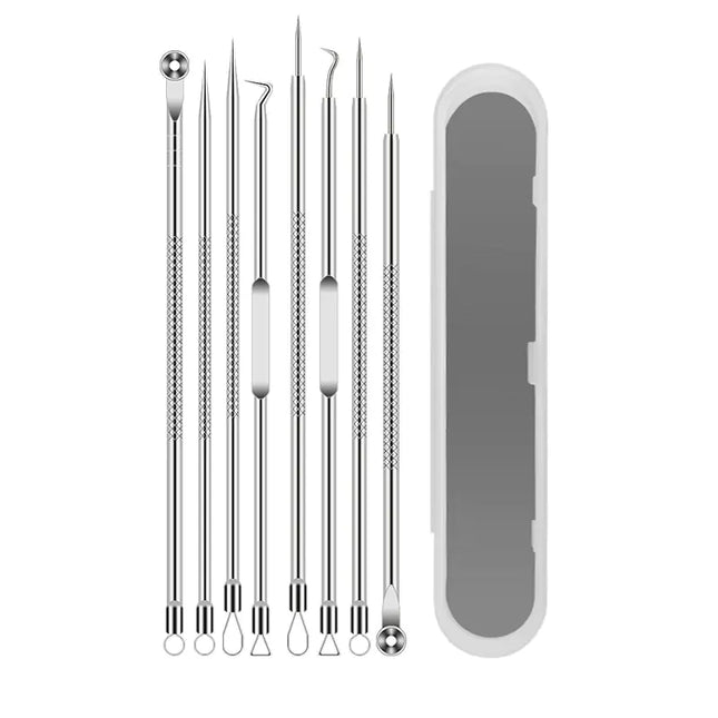 Stainless Steel Pimple & Blackhead Extractor Tool Set – Professional Acne Removal Kit