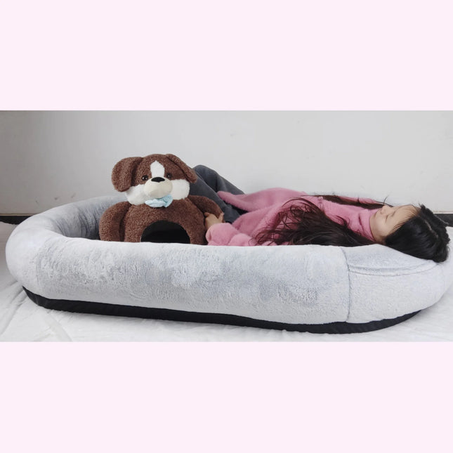 Oversized Human Dog Bed – Lounger with Washable Cover & Orthopedic Support