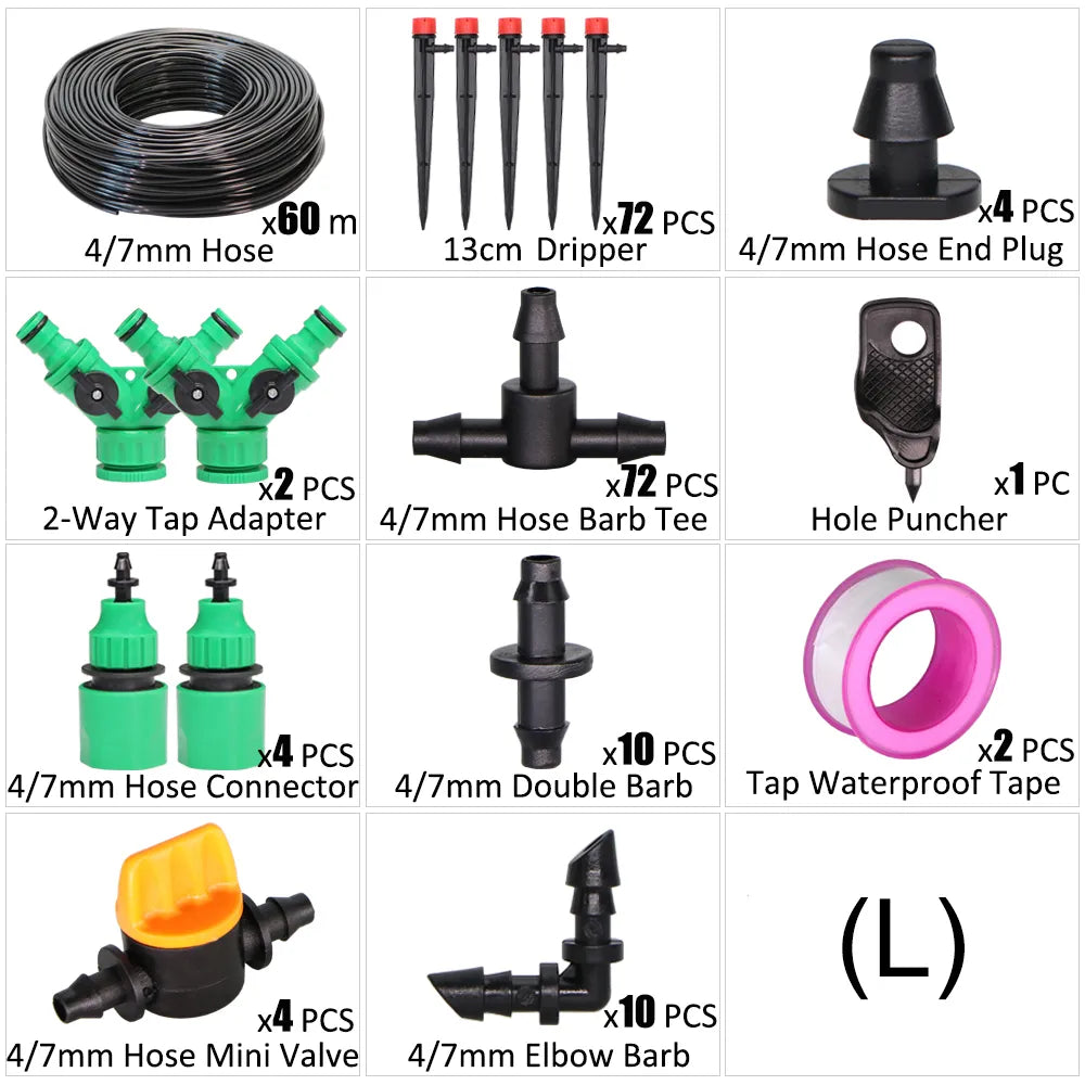 50M Automatic Garden Irrigation System Kit – Micro Spray & Mist Nozzles